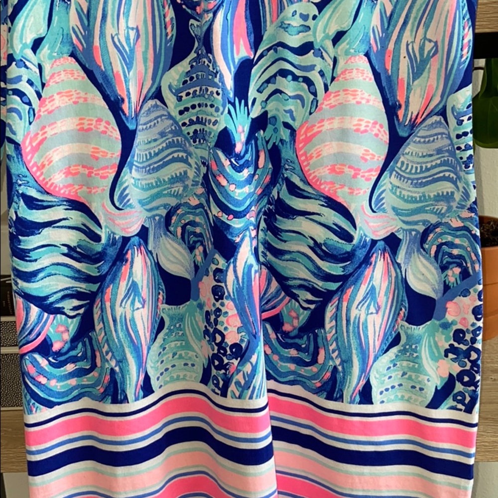 Lilly Pulitzer Beacon Jersey Knit Fish Striped Shift T-shirt Dress, XS - Picture 4 of 8